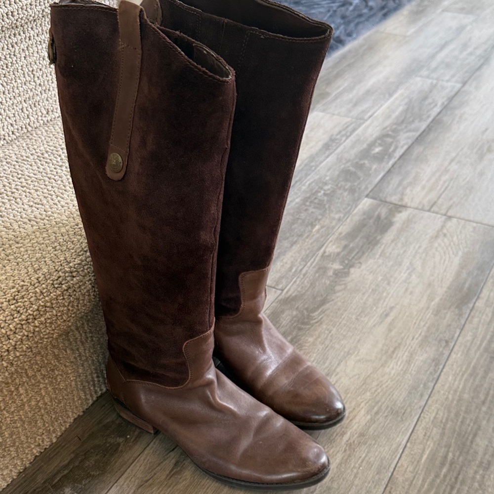 Sam Edelman Brown Suede and Leather Boots - Picture 2 of 13